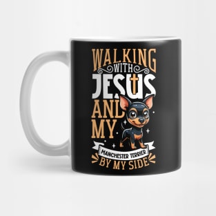 Jesus and dog - Manchester Terrier Mug